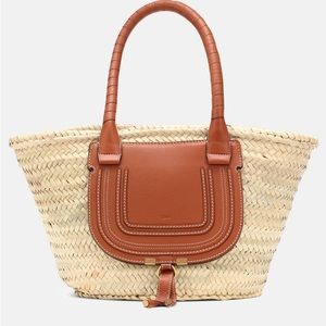 Chloe Marcie Medium raffia basket bag